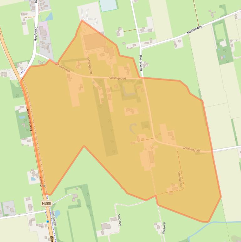 Kaart van postcodegebied 9361TJ.