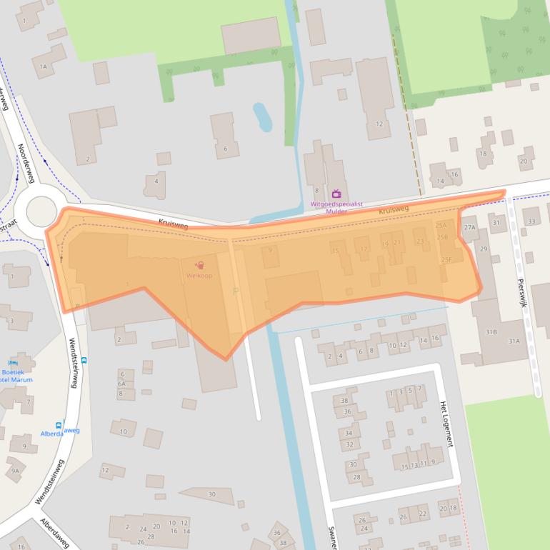 Kaart van postcodegebied 9363AA.
