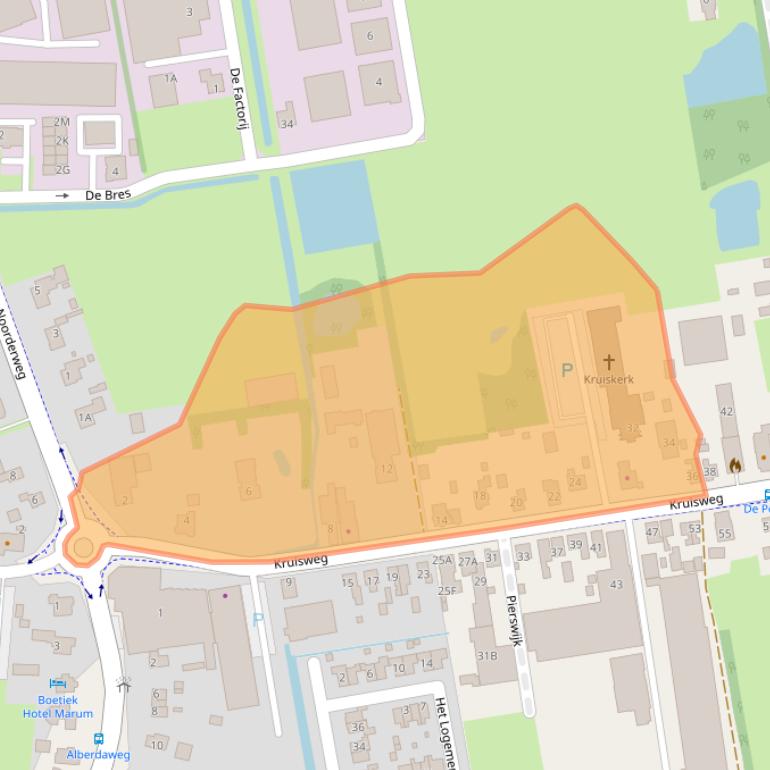 Kaart van postcodegebied 9363AD.