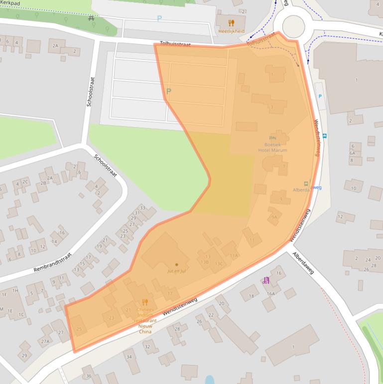 Kaart van postcodegebied 9363AK.