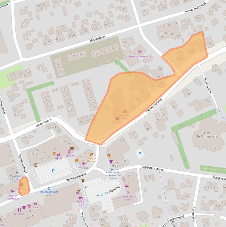 Kaart van postcodegebied 9363AL.