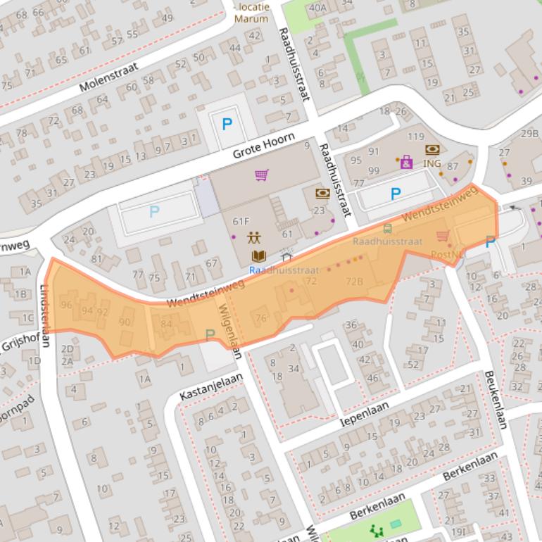 Kaart van postcodegebied 9363AR.