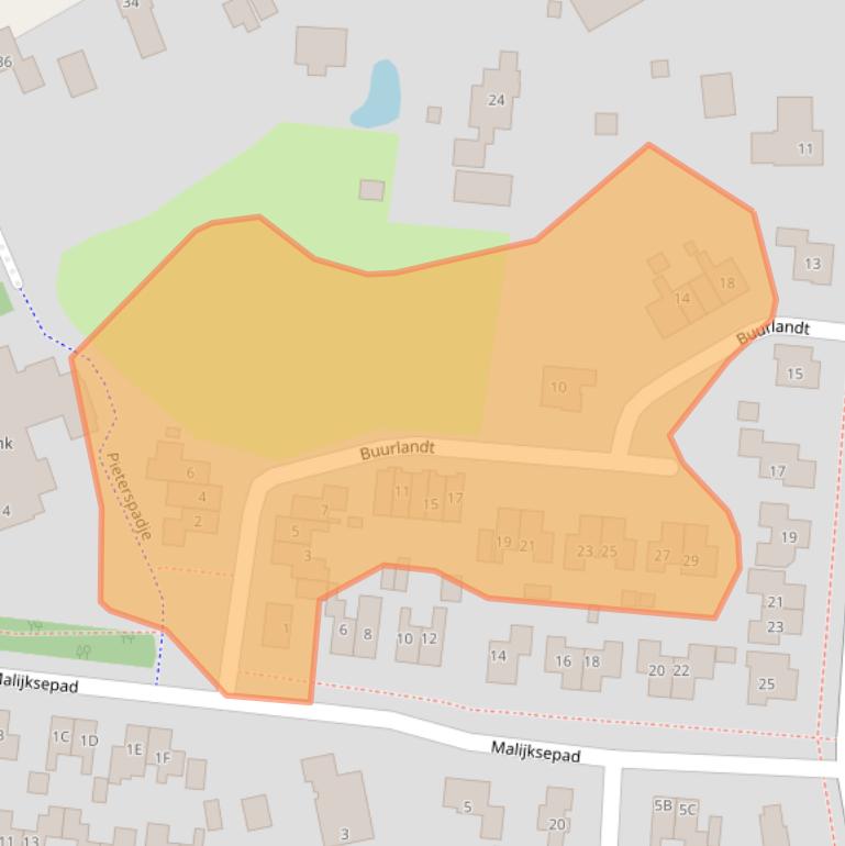 Kaart van postcodegebied 9363AW.