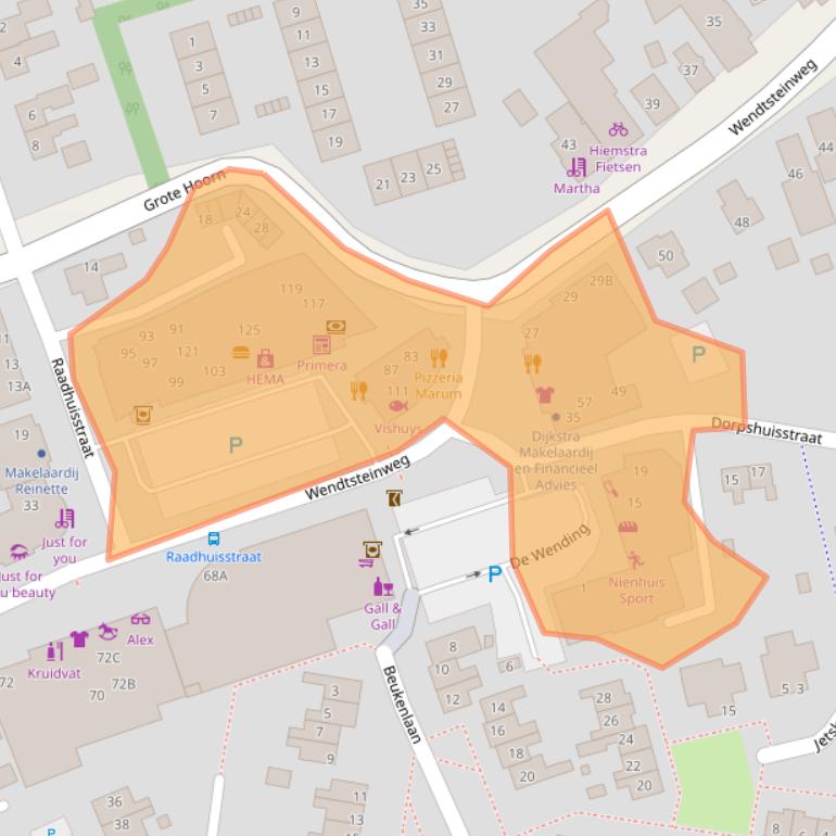 Kaart van postcodegebied 9363AZ.