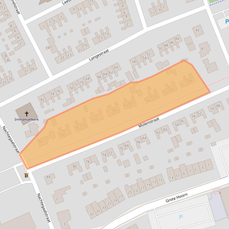 Kaart van postcodegebied 9363BB.