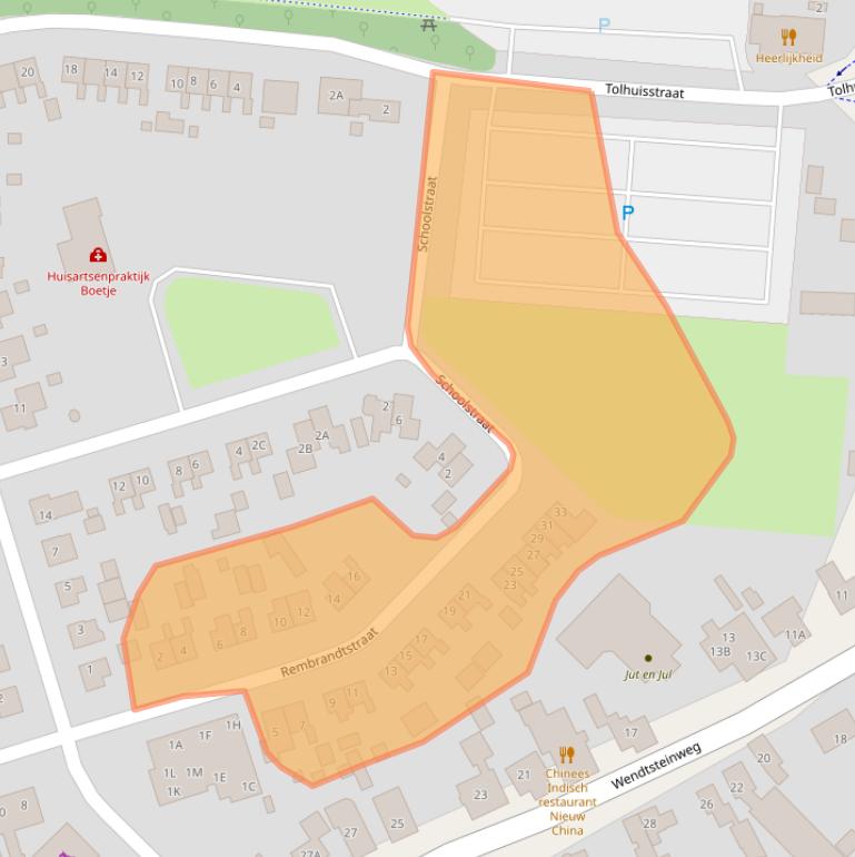 Kaart van postcodegebied 9363BG.