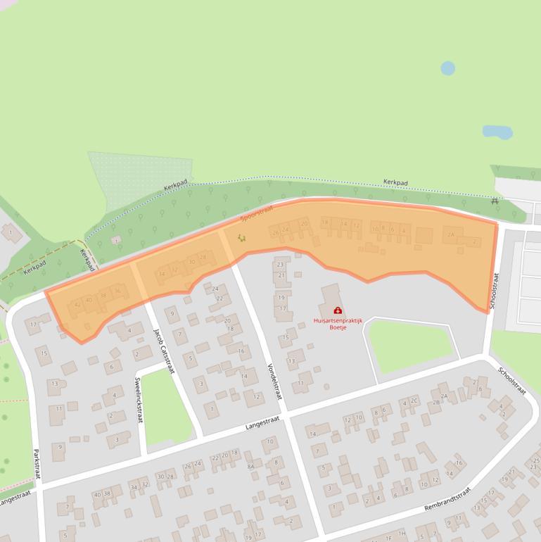 Kaart van postcodegebied 9363BJ.