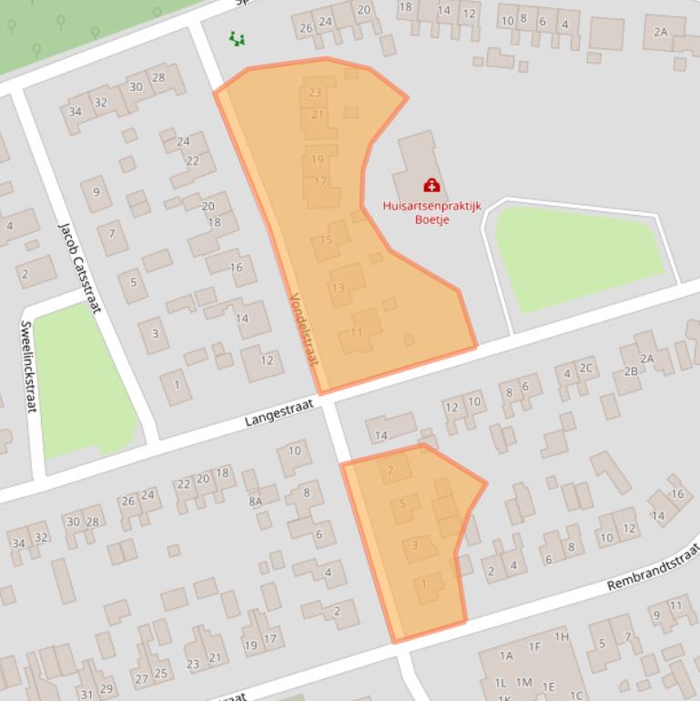 Kaart van postcodegebied 9363BK.