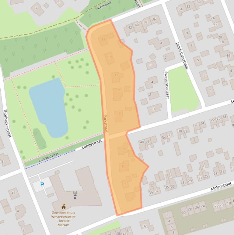 Kaart van postcodegebied 9363BP.