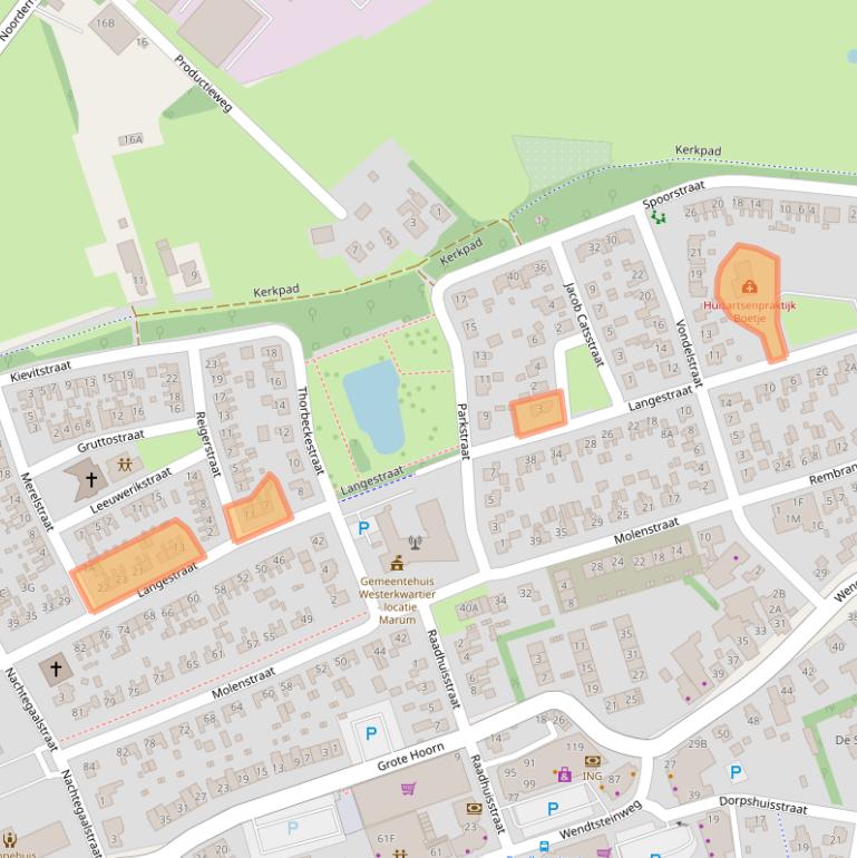 Kaart van postcodegebied 9363BS.