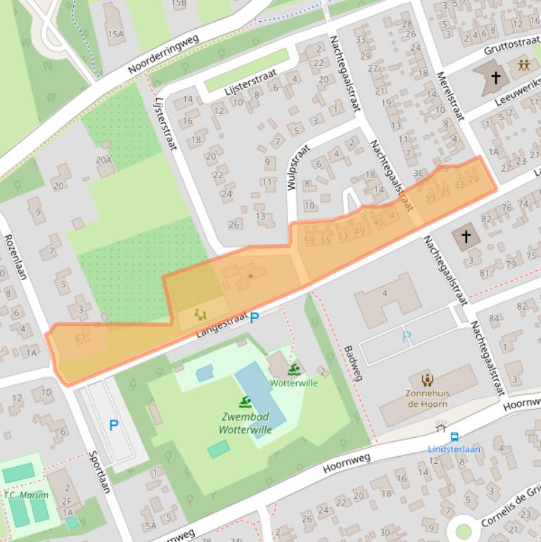 Kaart van postcodegebied 9363BT.