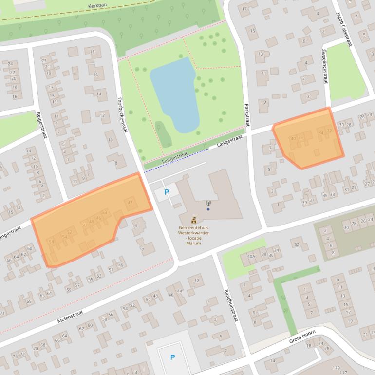 Kaart van postcodegebied 9363BW.