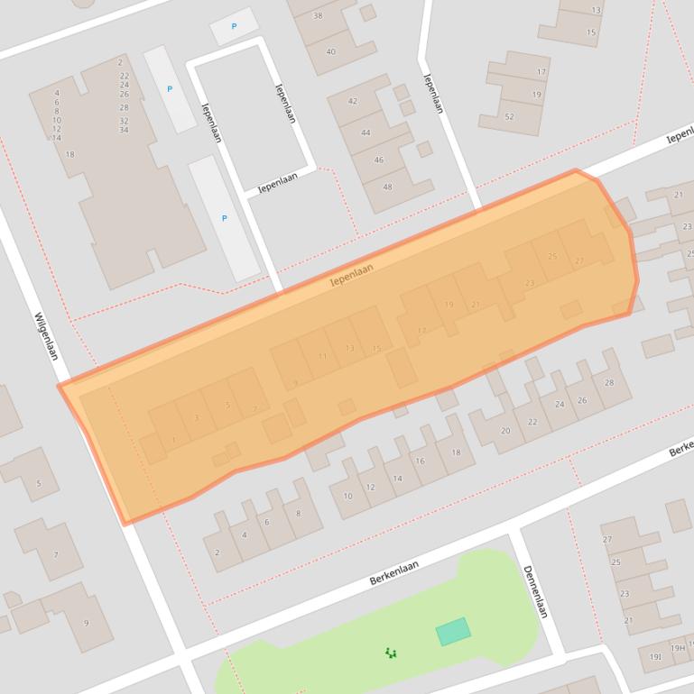 Kaart van postcodegebied 9363CC.