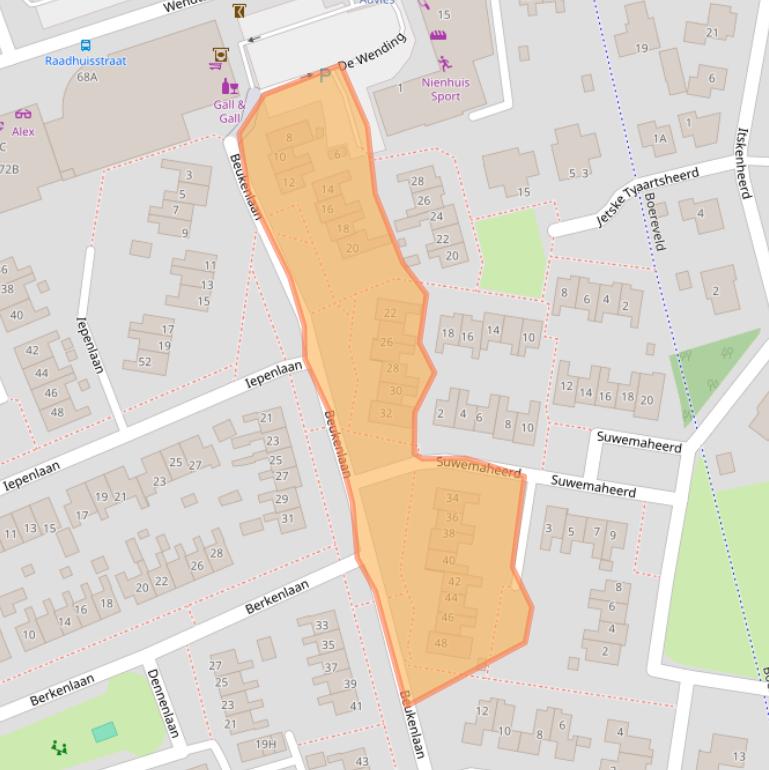 Kaart van postcodegebied 9363CR.