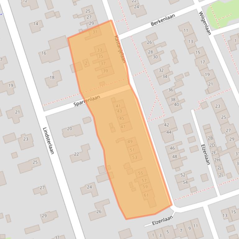 Kaart van postcodegebied 9363CW.