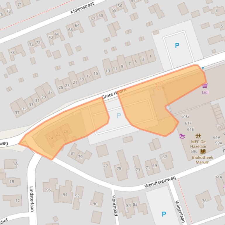 Kaart van postcodegebied 9363DB.