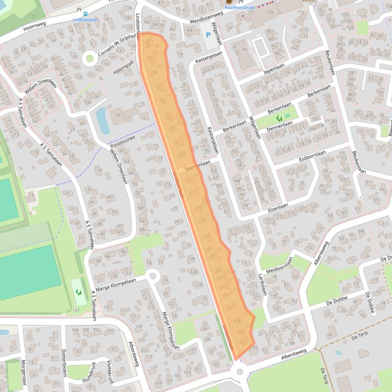 Kaart van postcodegebied 9363EB.