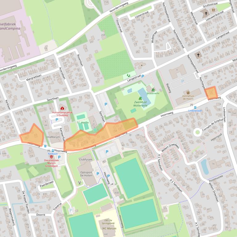 Kaart van postcodegebied 9363EC.