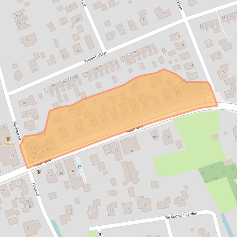 Kaart van postcodegebied 9363ED.