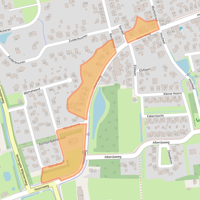 Kaart van postcodegebied 9363EE.