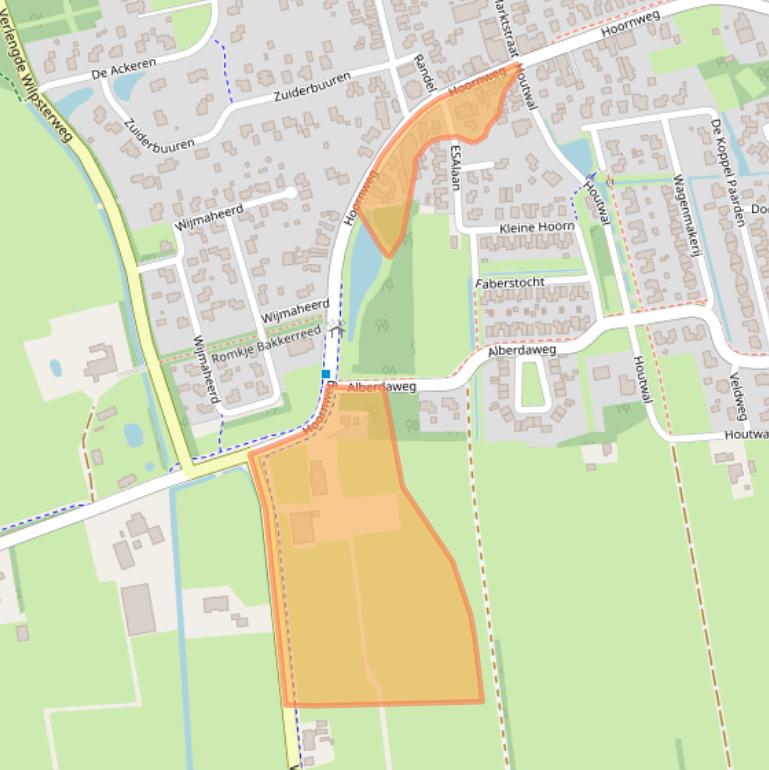 Kaart van postcodegebied 9363EJ.
