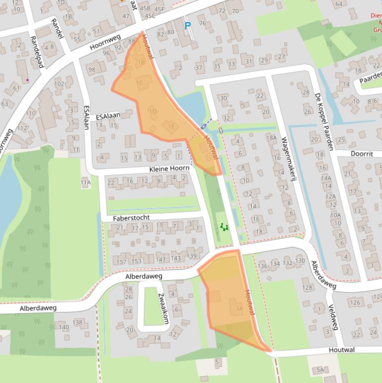 Kaart van postcodegebied 9363EK.