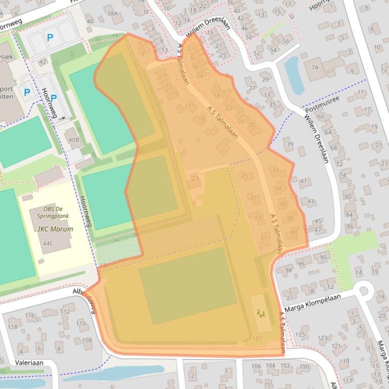 Kaart van postcodegebied 9363EP.