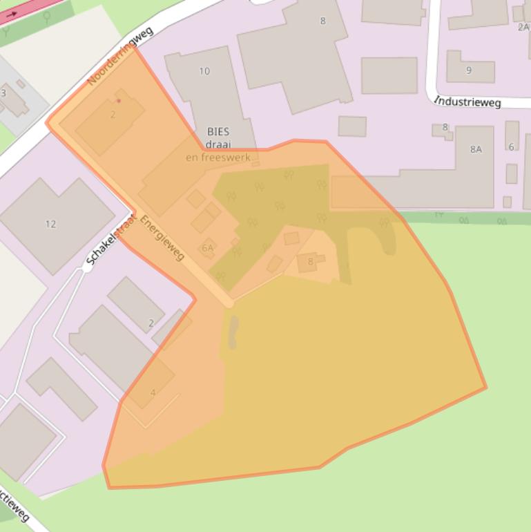 Kaart van postcodegebied 9363ER.