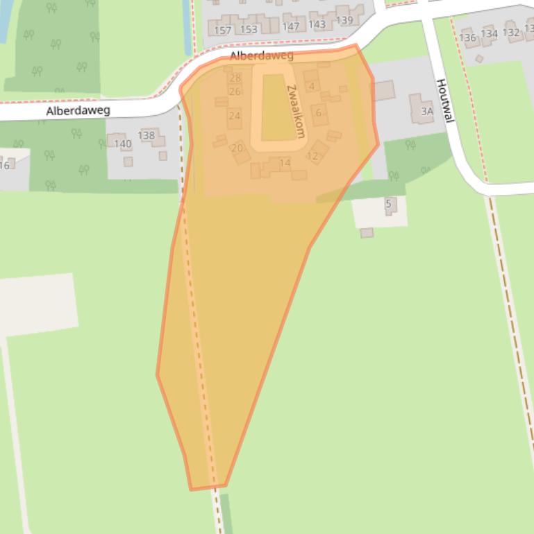 Kaart van postcodegebied 9363EZ.