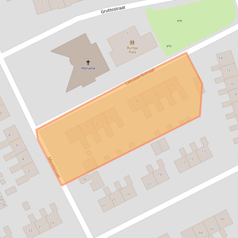 Kaart van postcodegebied 9363GE.