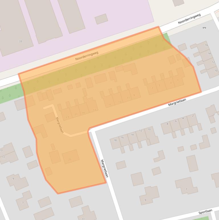 Kaart van postcodegebied 9363GR.