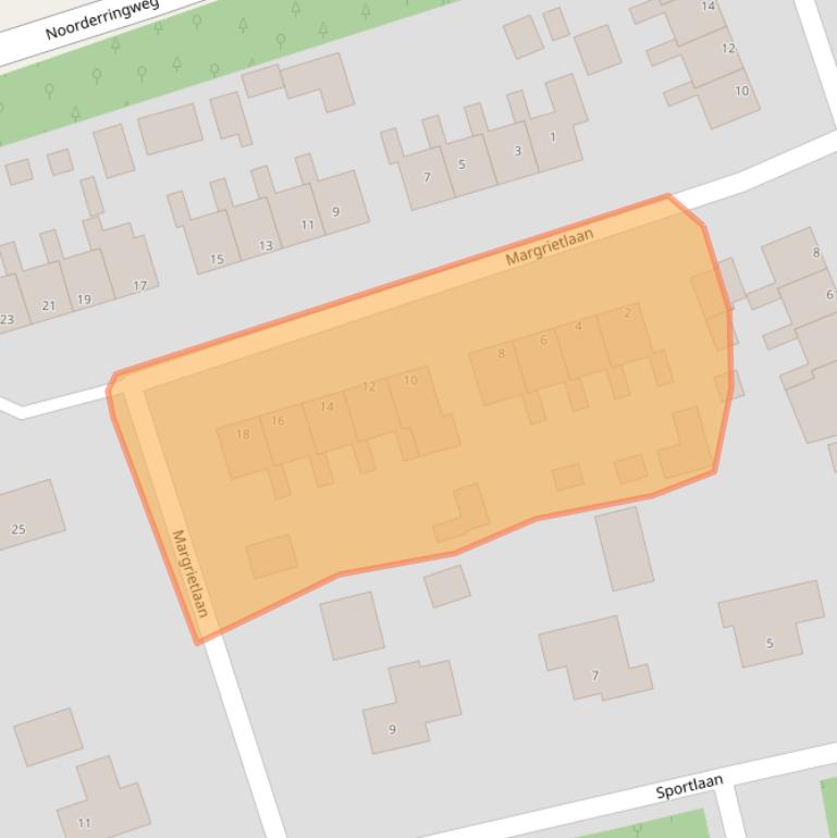 Kaart van postcodegebied 9363GS.