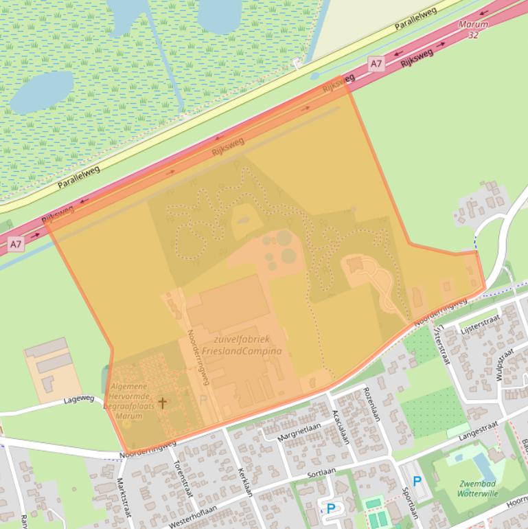 Kaart van postcodegebied 9363HA.