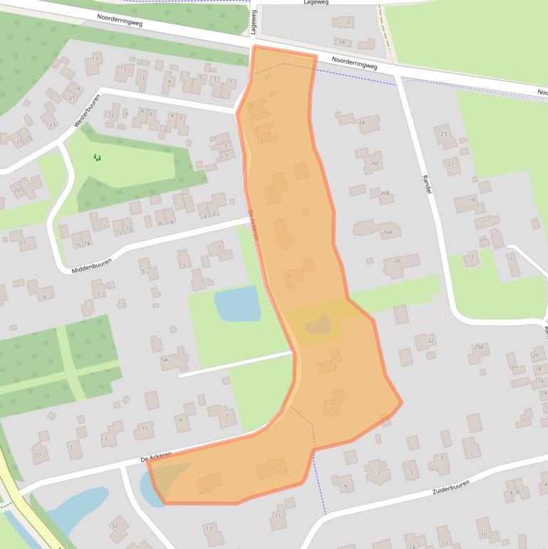 Kaart van postcodegebied 9363HD.