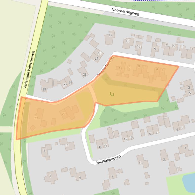 Kaart van postcodegebied 9363HG.