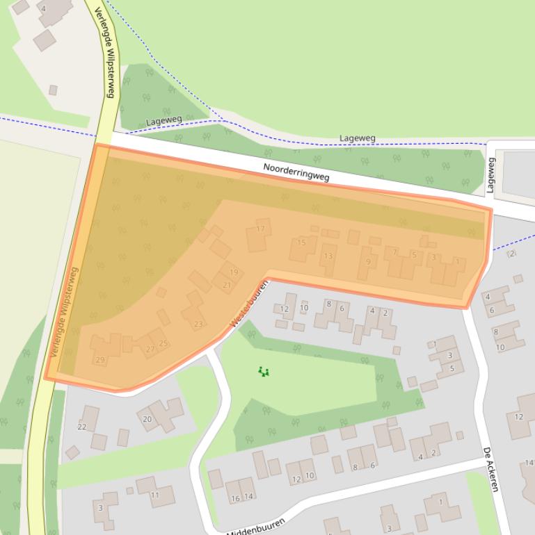 Kaart van postcodegebied 9363HH.