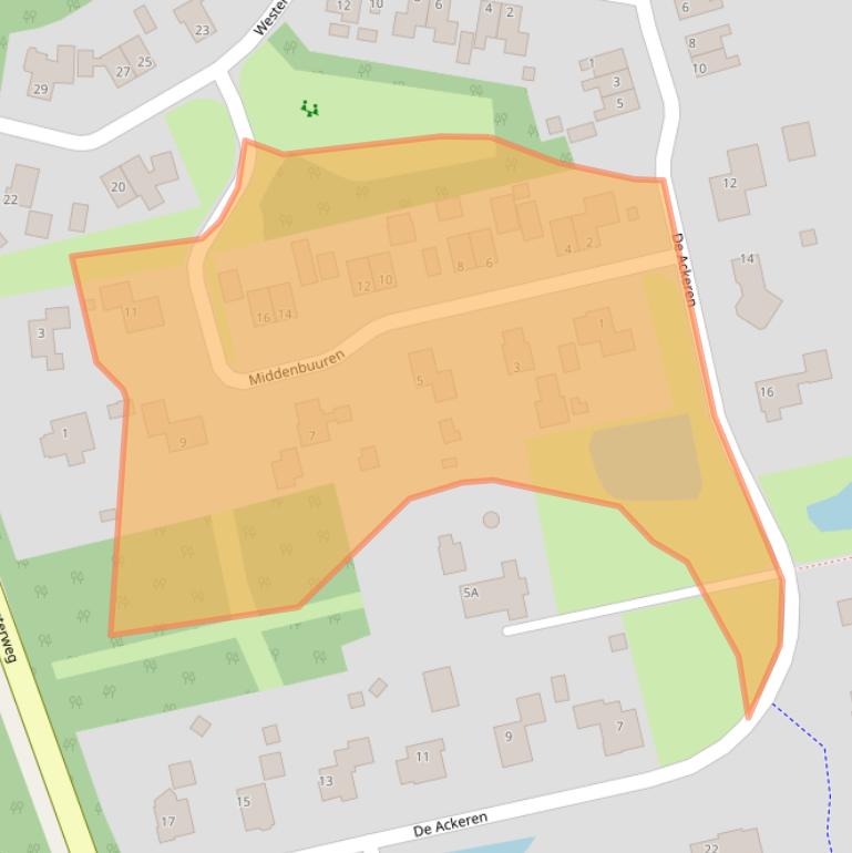 Kaart van postcodegebied 9363HJ.