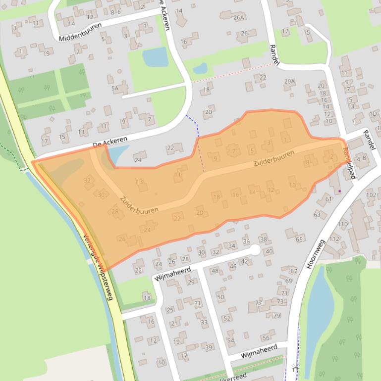 Kaart van postcodegebied 9363HK.