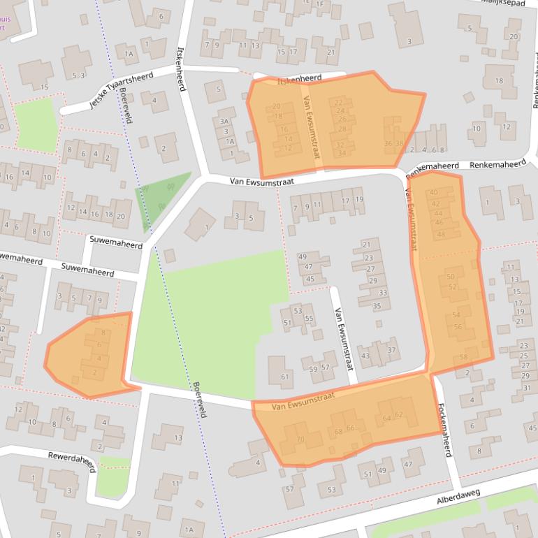 Kaart van postcodegebied 9363JC.