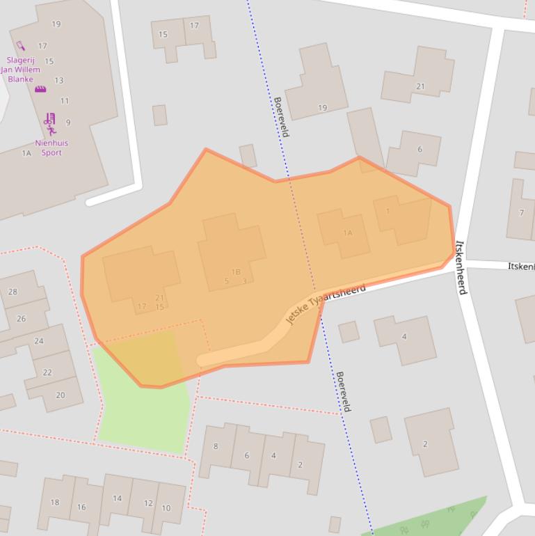 Kaart van postcodegebied 9363JD.