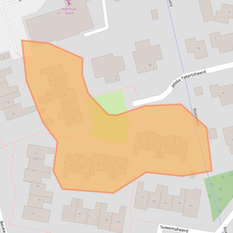 Kaart van postcodegebied 9363JE.