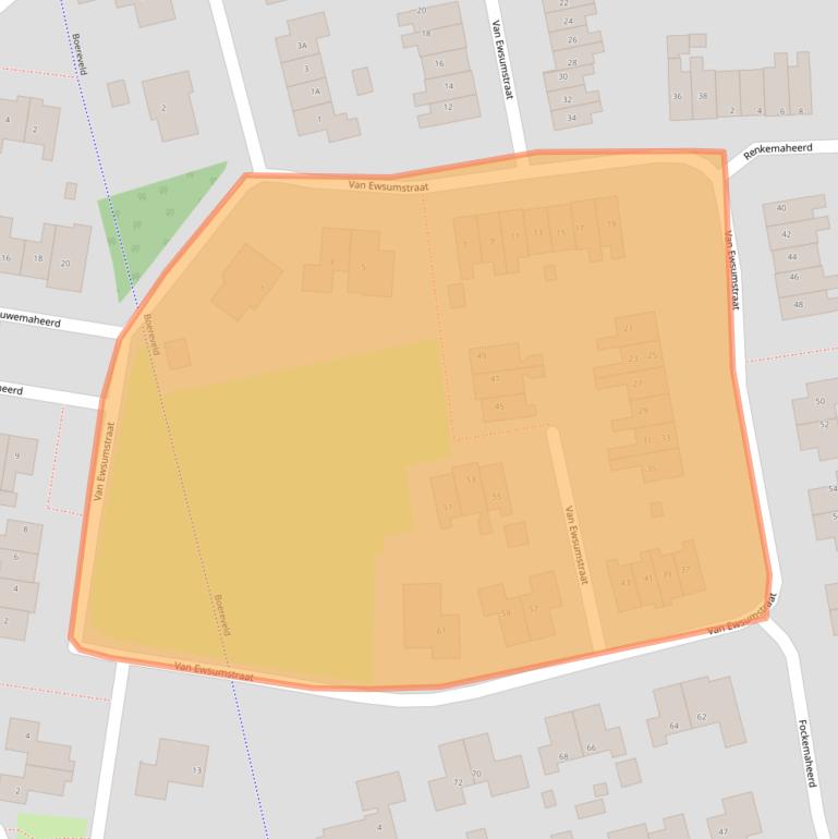 Kaart van postcodegebied 9363JG.