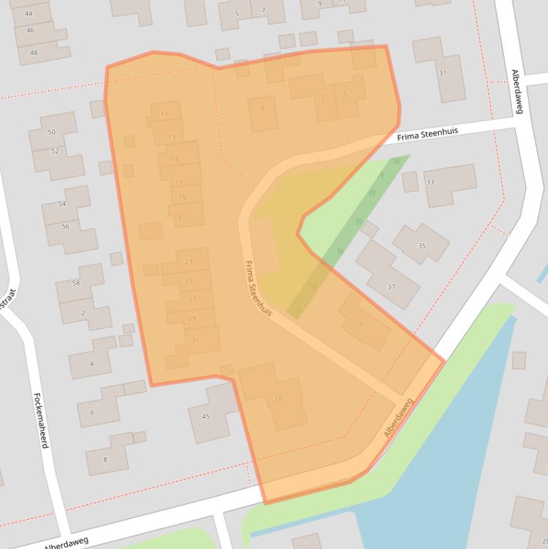 Kaart van postcodegebied 9363JJ.