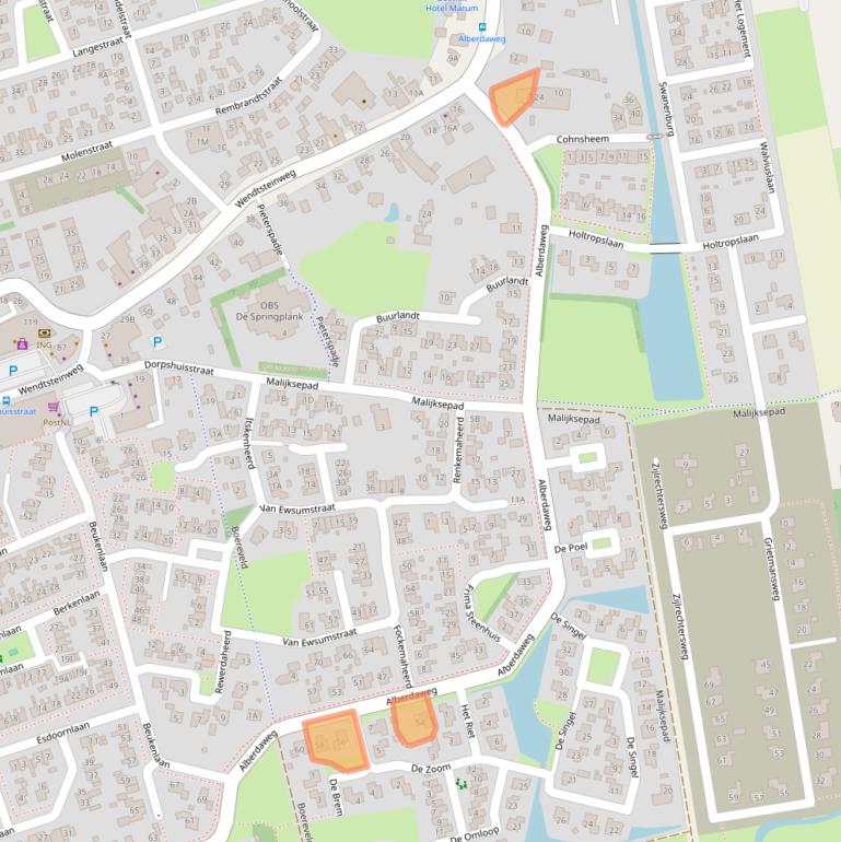 Kaart van postcodegebied 9363JK.