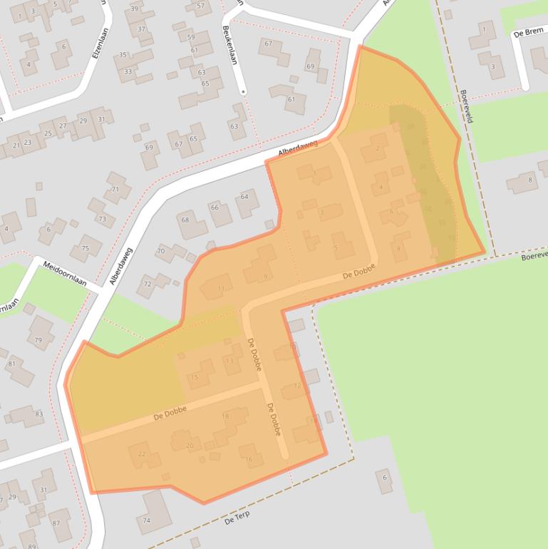 Kaart van postcodegebied 9363JR.