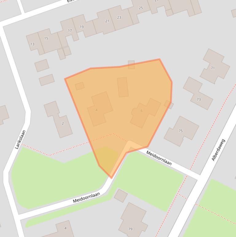 Kaart van postcodegebied 9363JS.