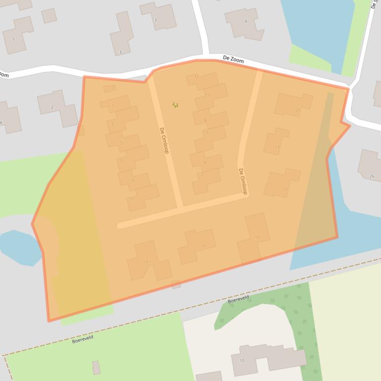 Kaart van postcodegebied 9363KE.