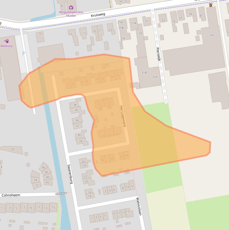 Kaart van postcodegebied 9363KM.