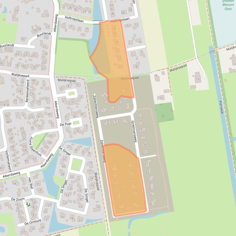 Kaart van postcodegebied 9363KS.