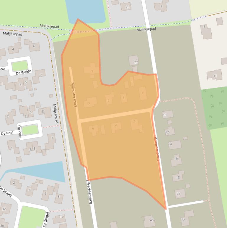 Kaart van postcodegebied 9363KW.